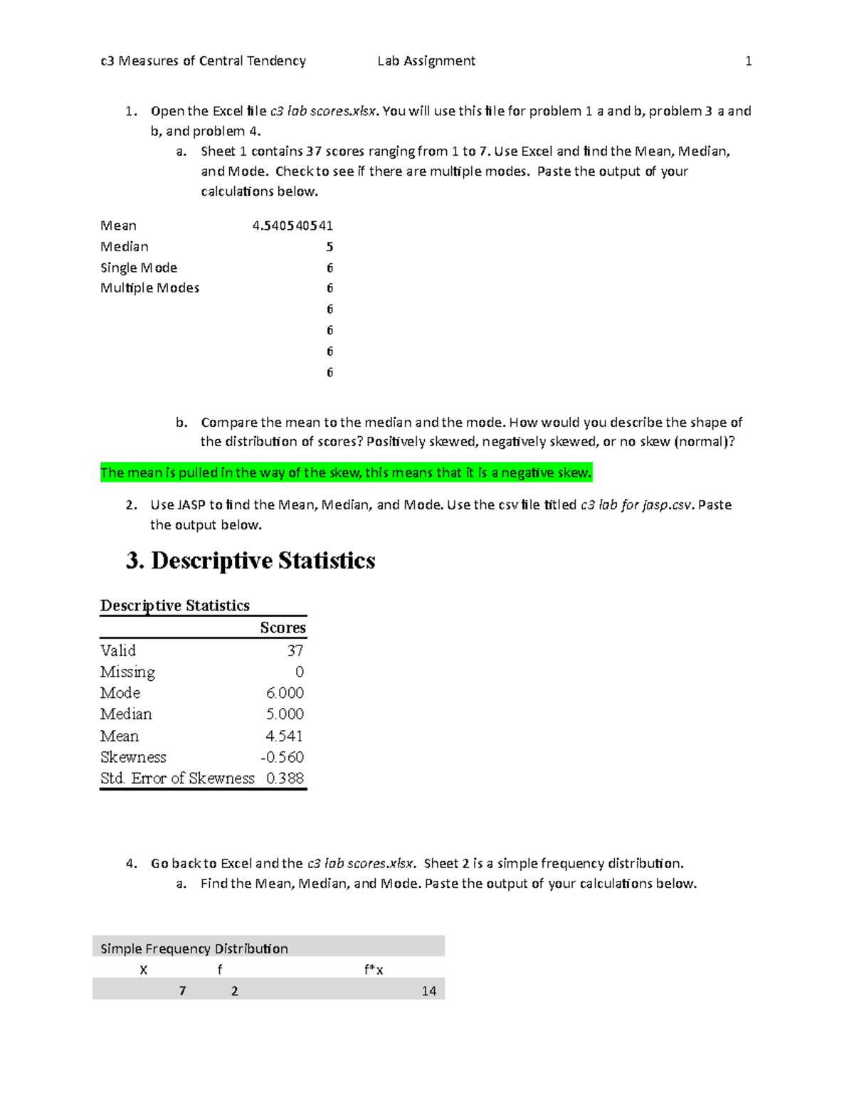 Chapt. 3 lab - This is the notes to assist in the lab. - c3 Measures of ...