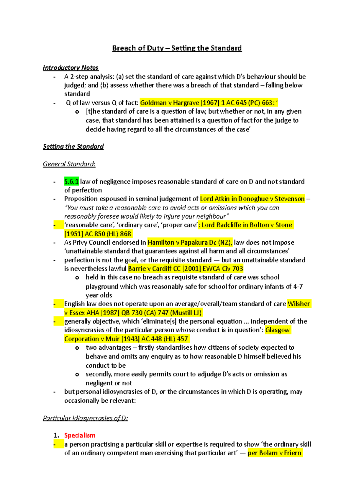 Breach of Duty - N/A - Breach of Duty – Setting the Standard ...