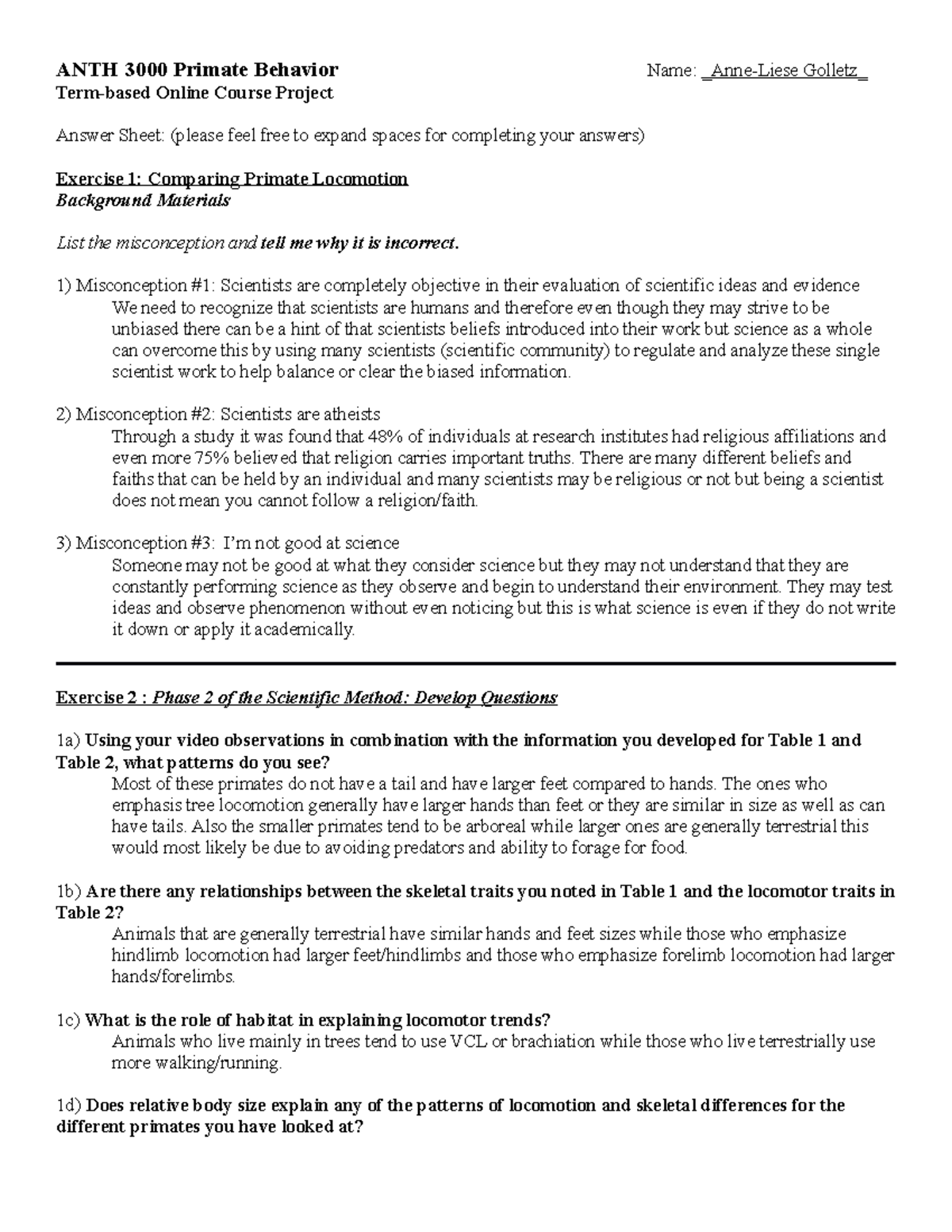 ANTH 3000 Answer sheet - ANTH 3000 Primate Behavior Name: Anne-Liese ...