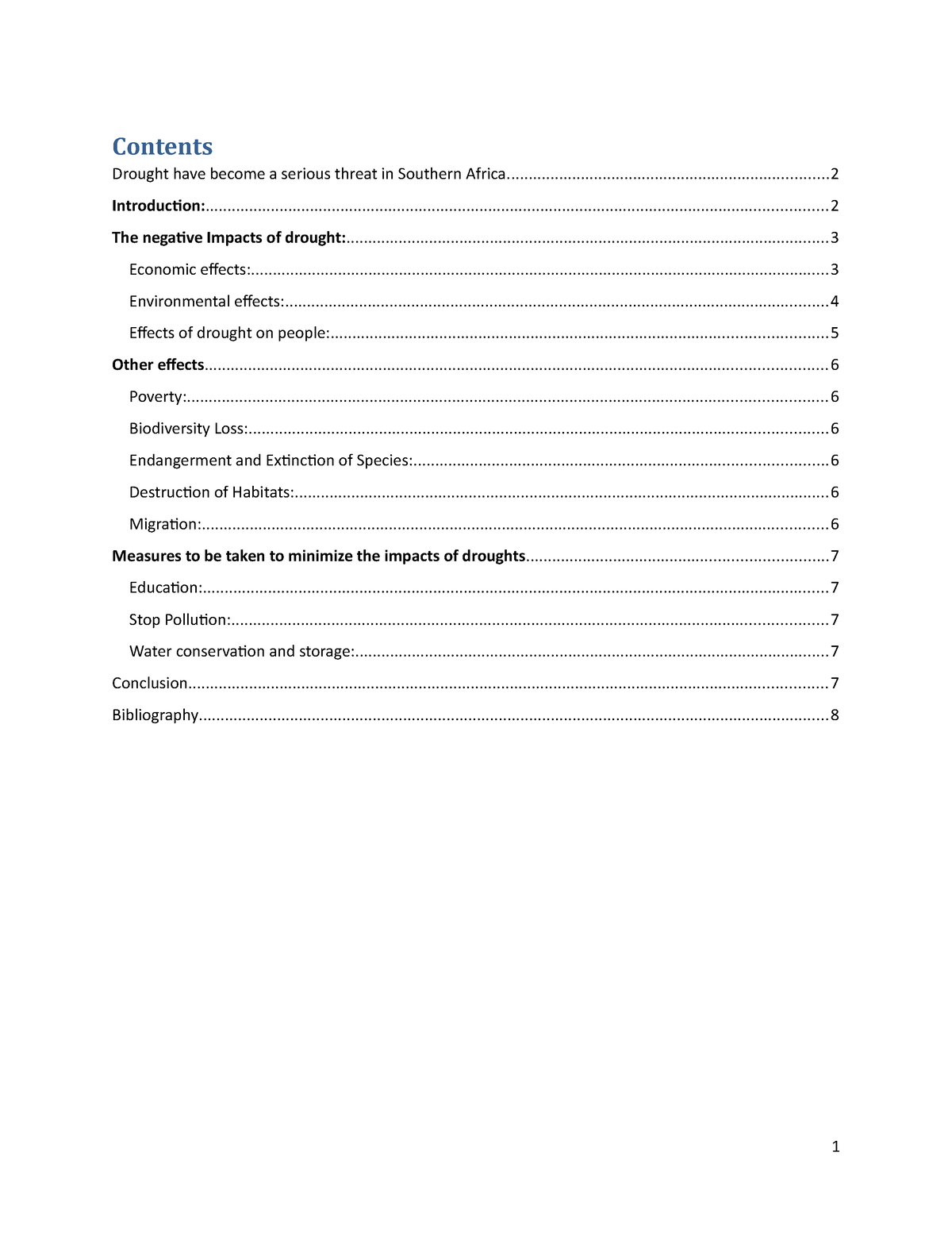 drought essay grade 11