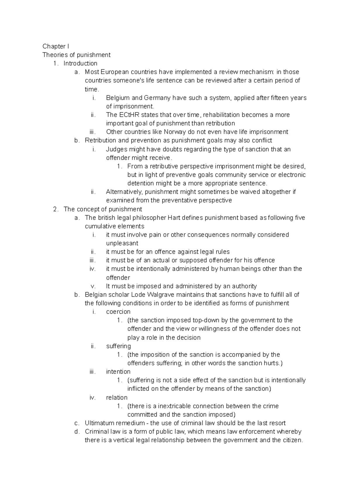 Book summary comparative concepts of criminal law - Chapter I Theories ...