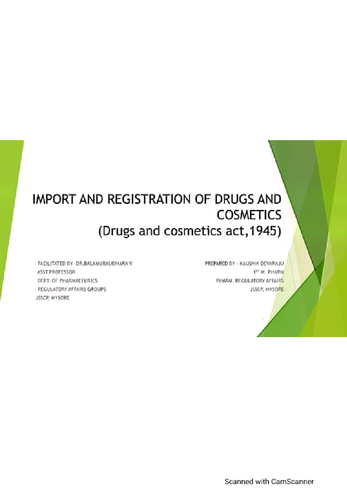 Cog pro 1 - Pharmacy - Studocu