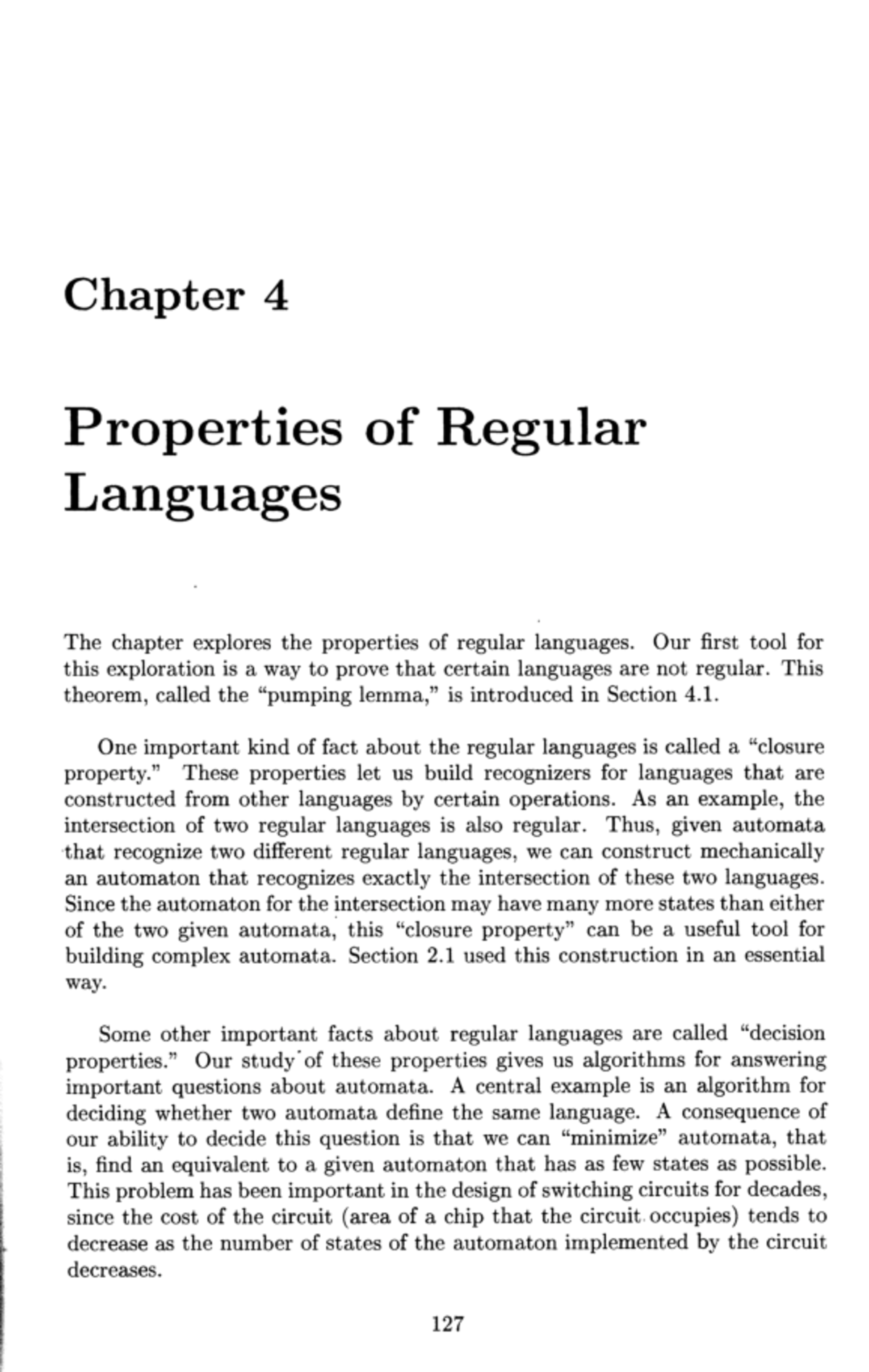 Chapter 4-5 - hopcrofts book - Chapter 4 Properties of Regular ...