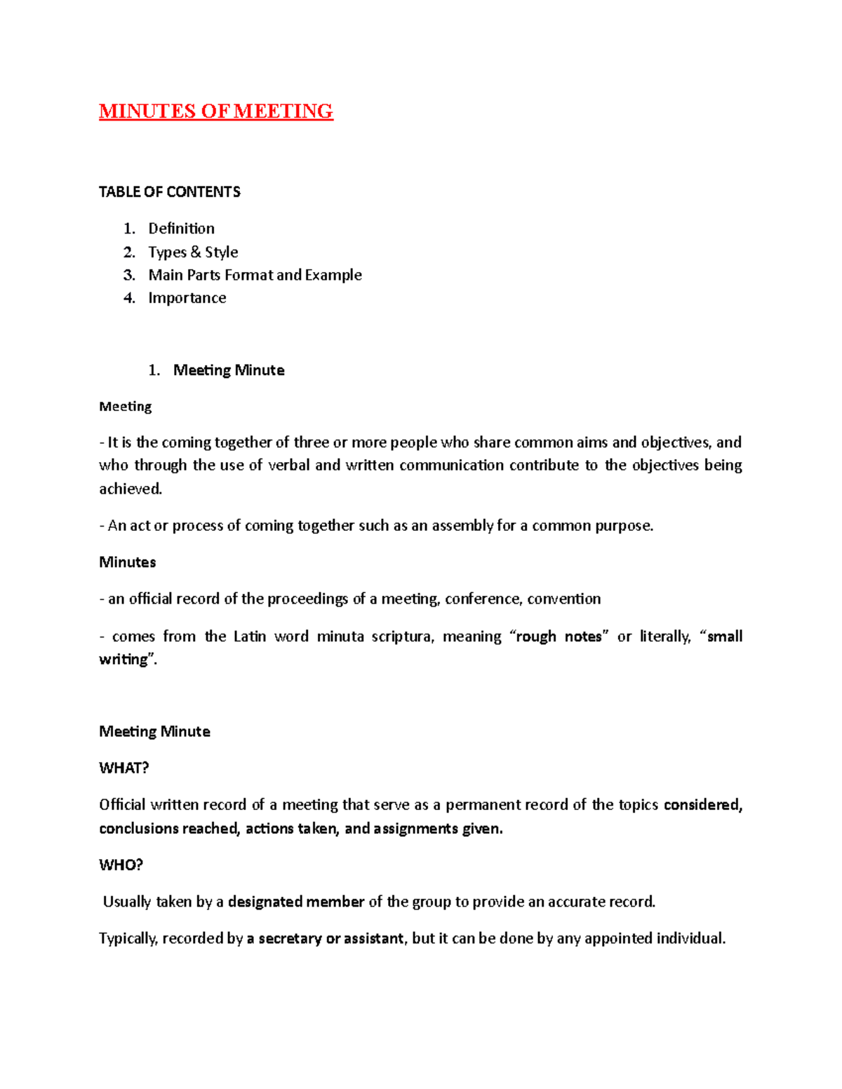 minutes-of-meeting-minutes-of-meeting-table-of-contents-definition