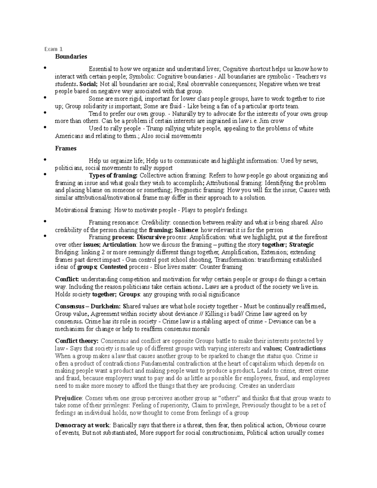 Crime, Media, And Politics - Exam 1 Notes - Exam 1 Boundaries Essential 