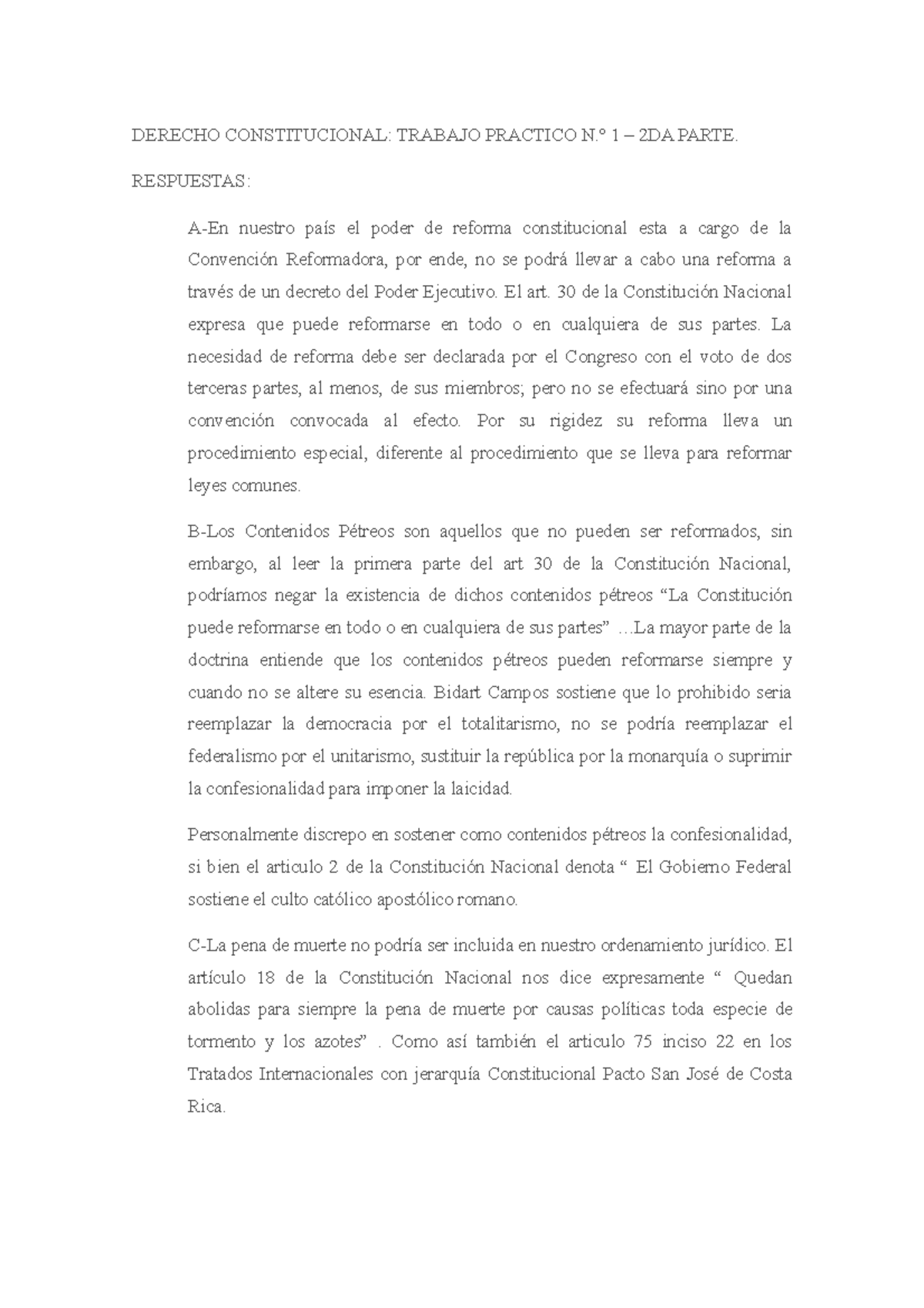 Derecho Constitucional Tp1 Derecho Constitucional Trabajo Practico N º 1 2da Parte