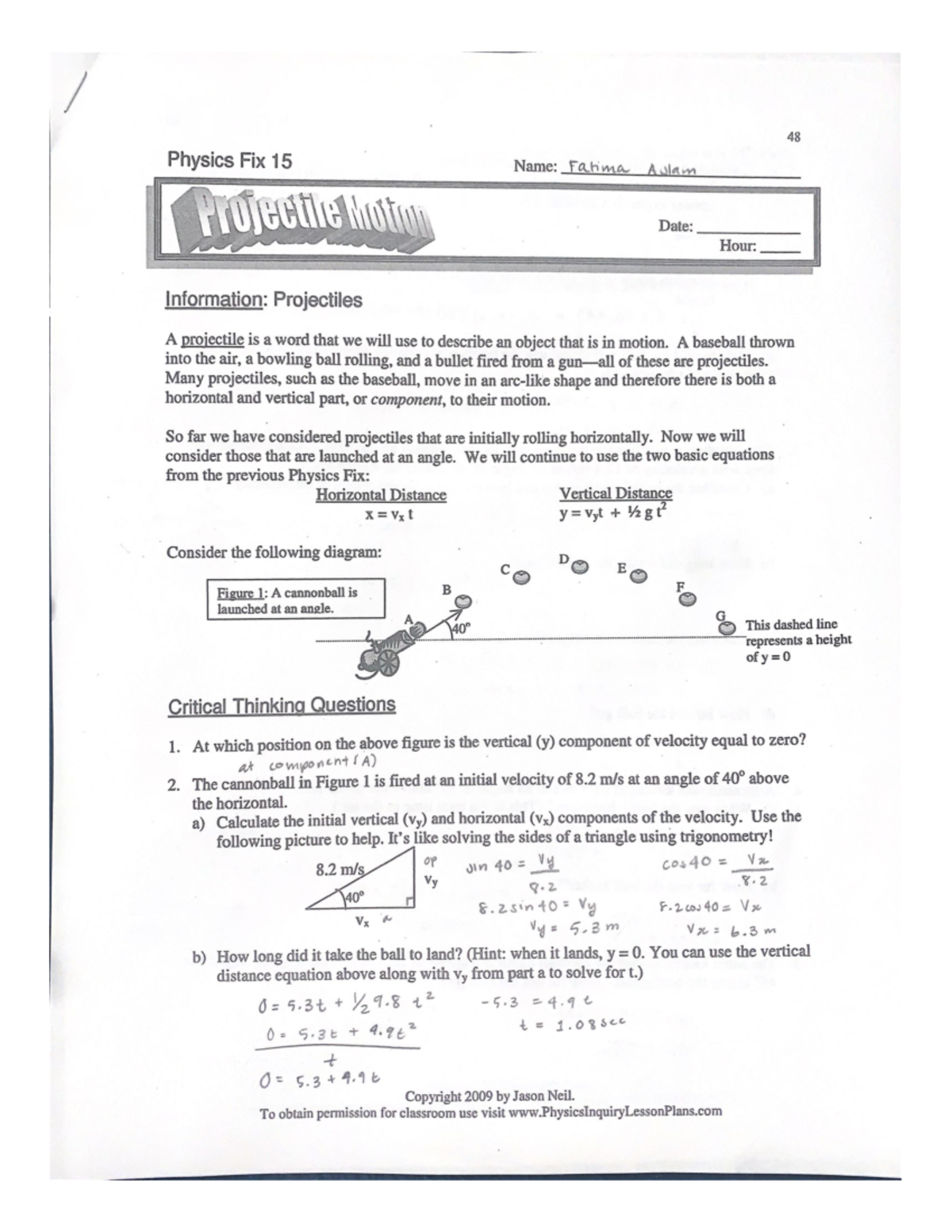 projectile-motion-packet-phy-124-studocu