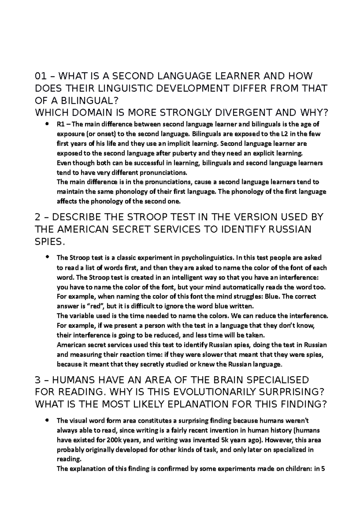 Inglese 01 WHAT IS A SECOND LANGUAGE LEARNER AND HOW DOES THEIR 