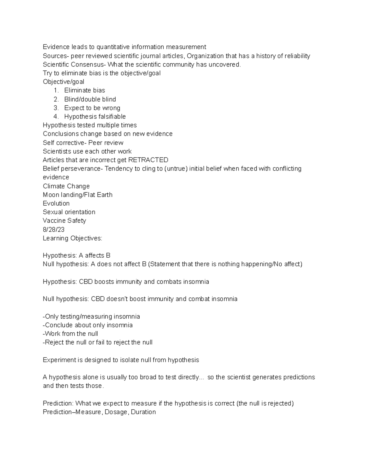 Bio Notes - Evidence leads to quantitative information measurement ...