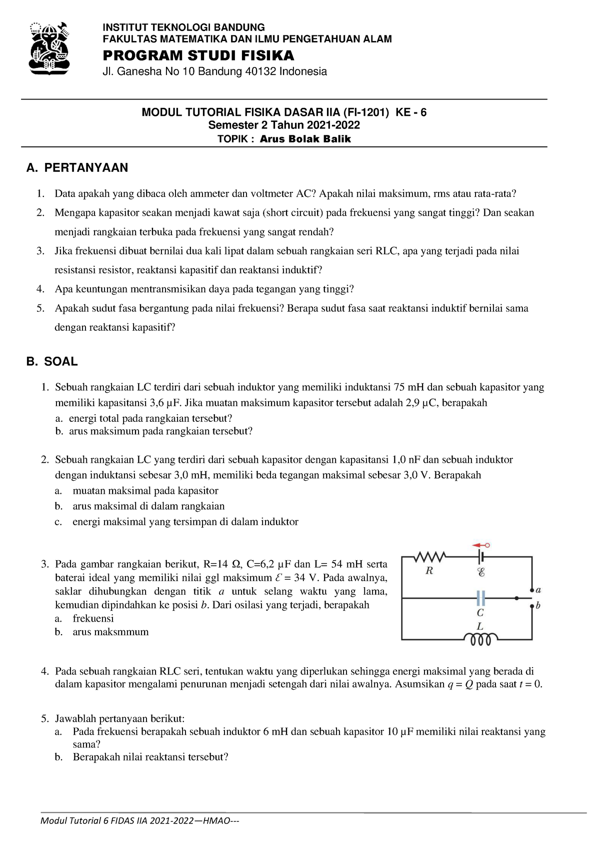 SOAL Modul 6 Fidas IIA 2021-2022 - Modul Tutorial 6 FIDAS IIA 2021-2022 ...