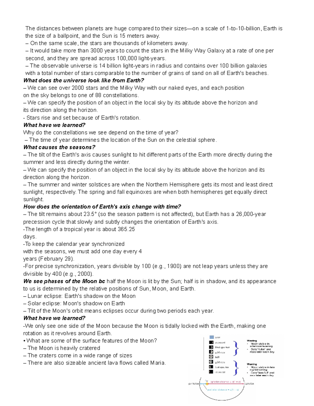 ASTR Exam 1 Refrence Sheet The distances between are huge