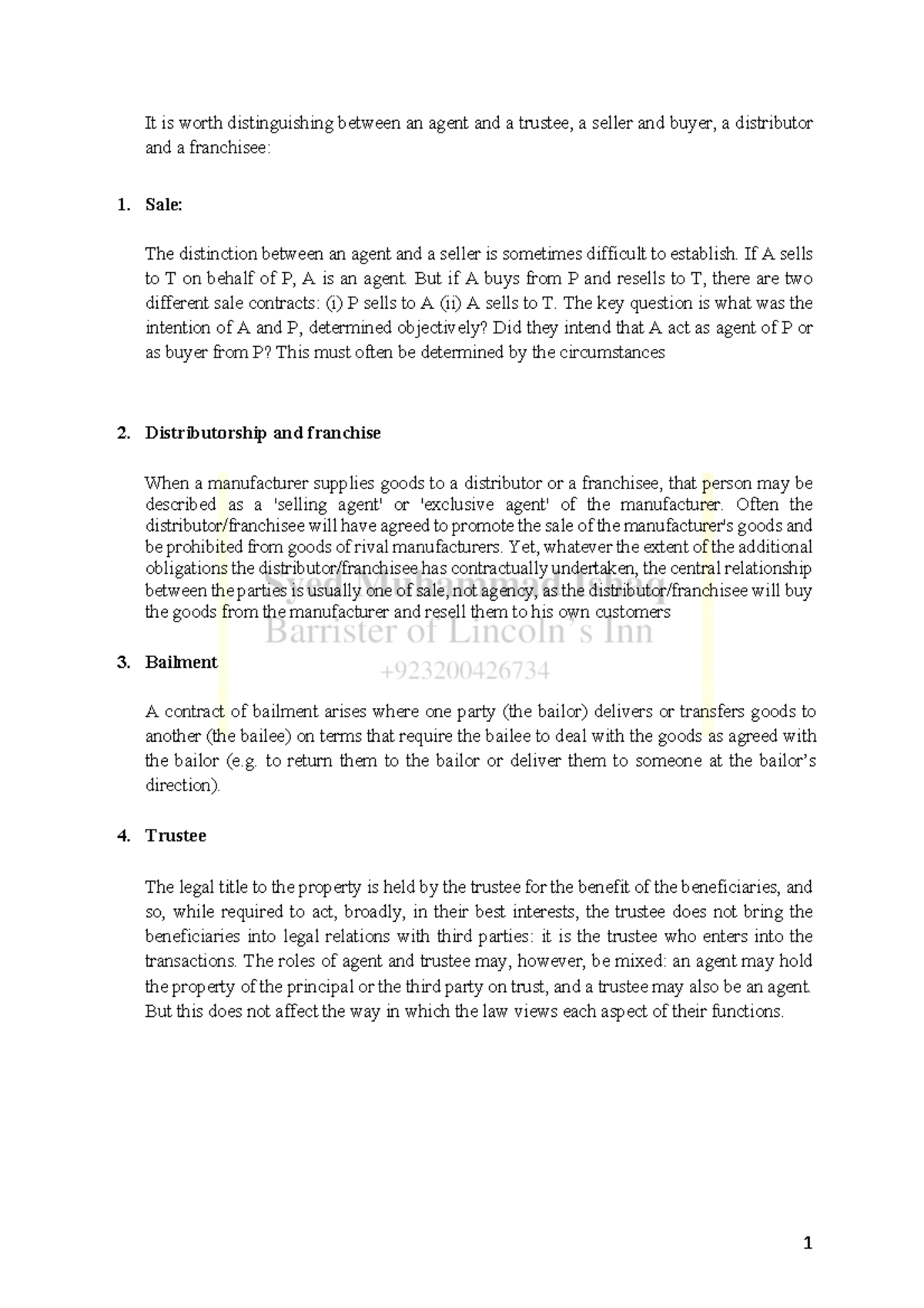 Agency (Lecture No - vg ng ngt n - It is worth distinguishing between ...