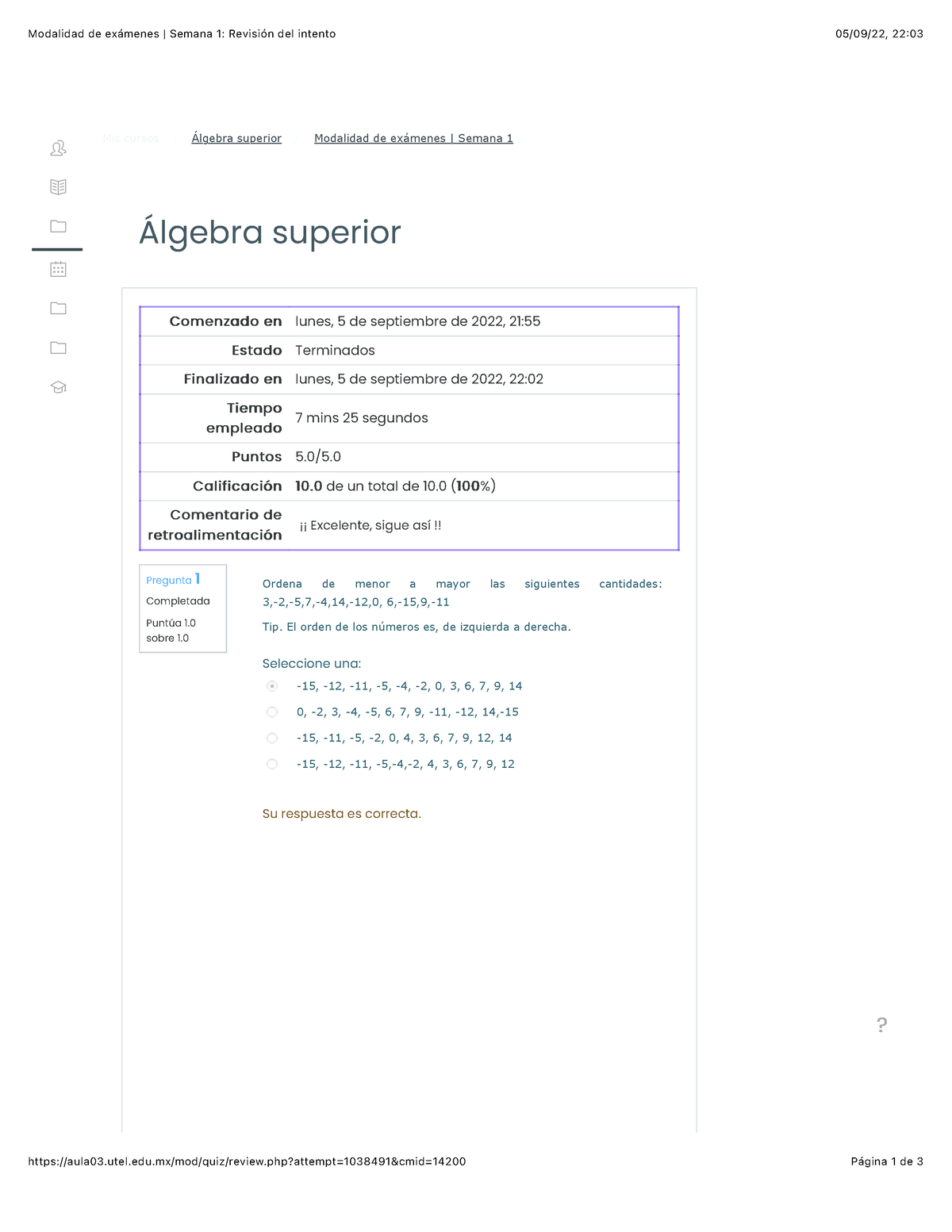 Algebra Superior Examen Semana 1 - Modalidad De Exámenes | Semana 1 ...