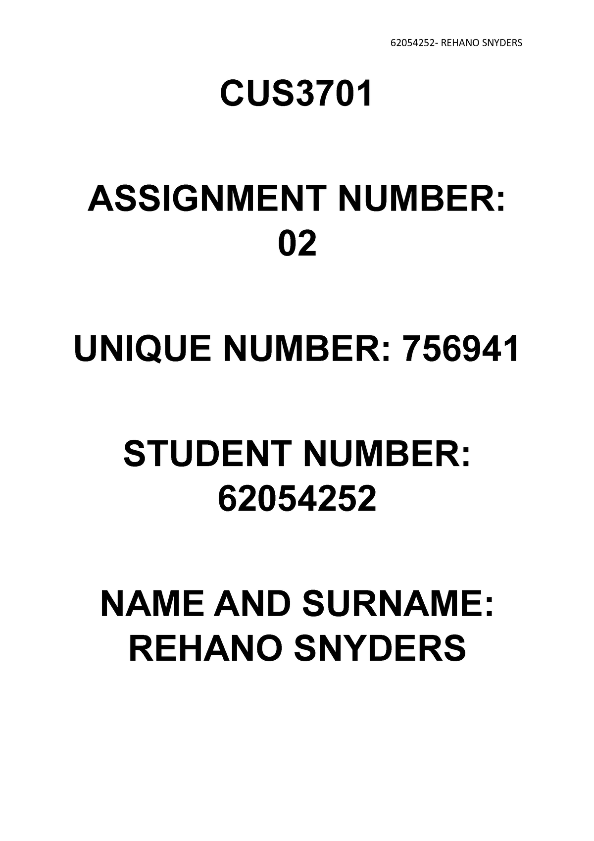 cus3701 assignment 2 answers