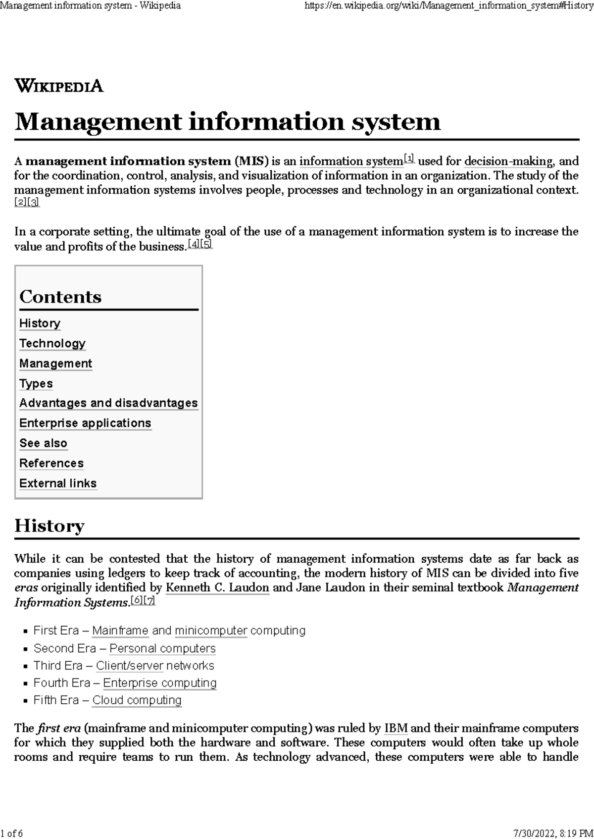 Management Information System MIS - Management information system A ...