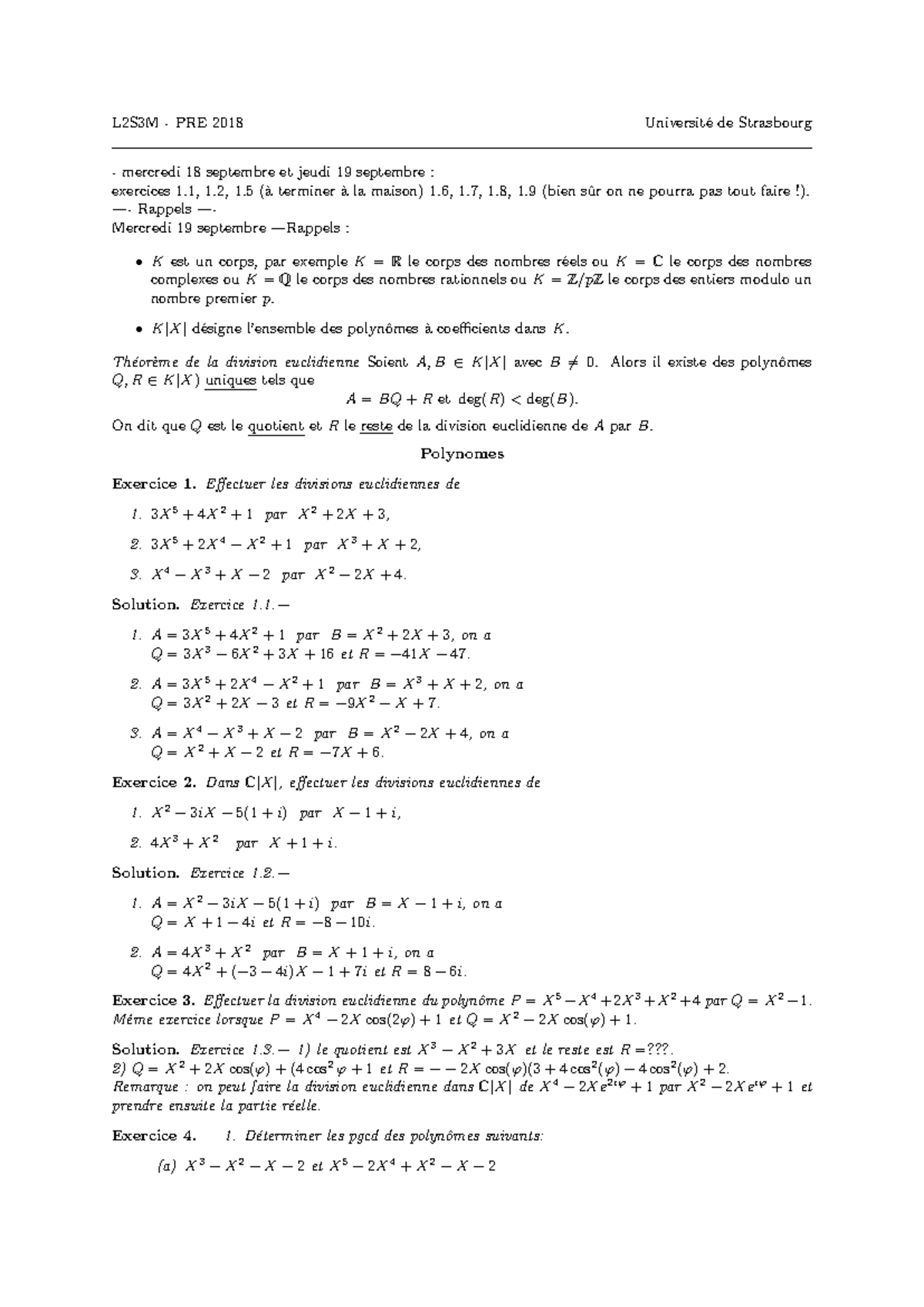 Solutions td pre 2019 - L2S3M - PRE 2018 Université de Strasbourg ...