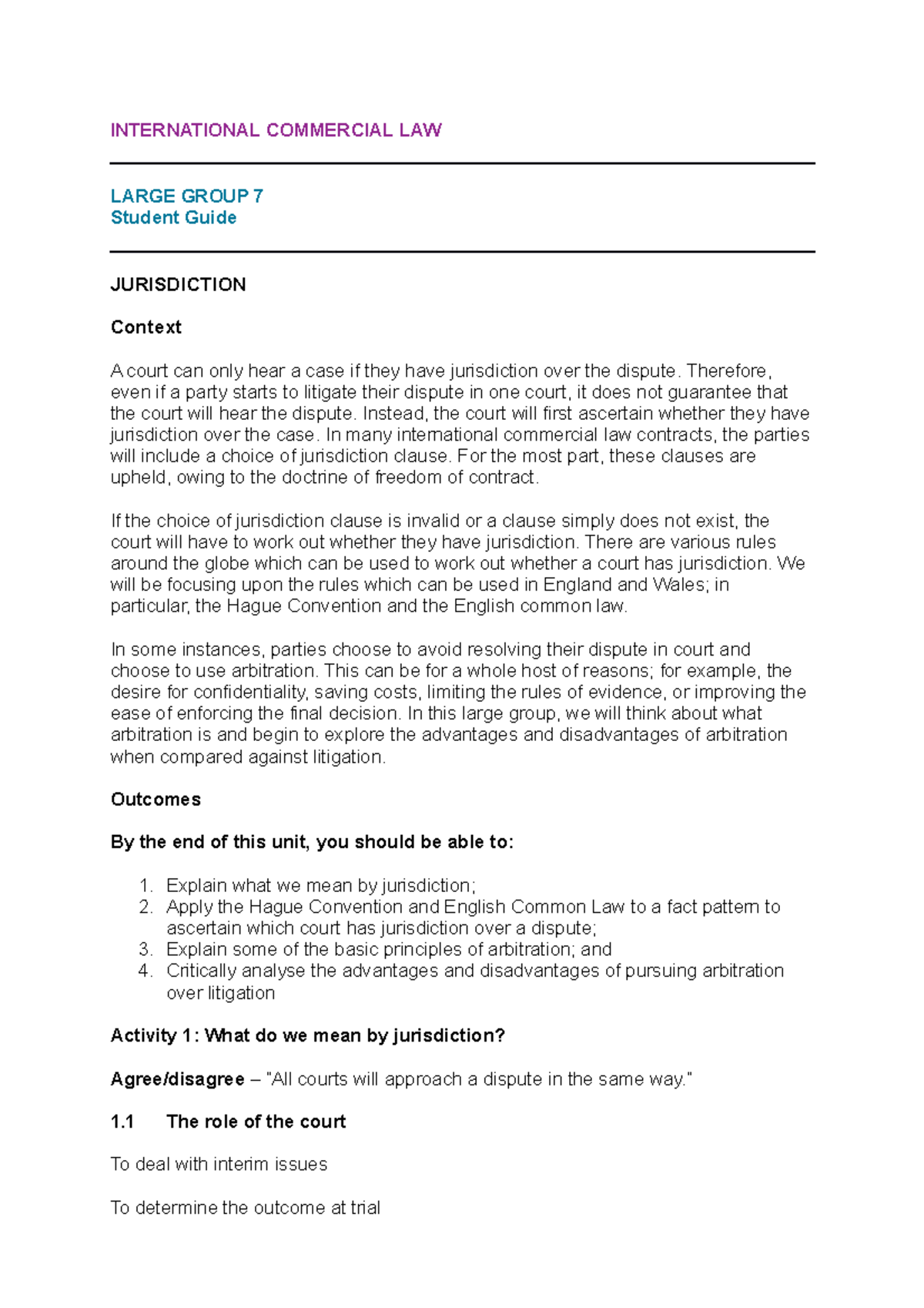 2223 icl lg07 ce01 student guide - INTERNATIONAL COMMERCIAL LAW LARGE ...