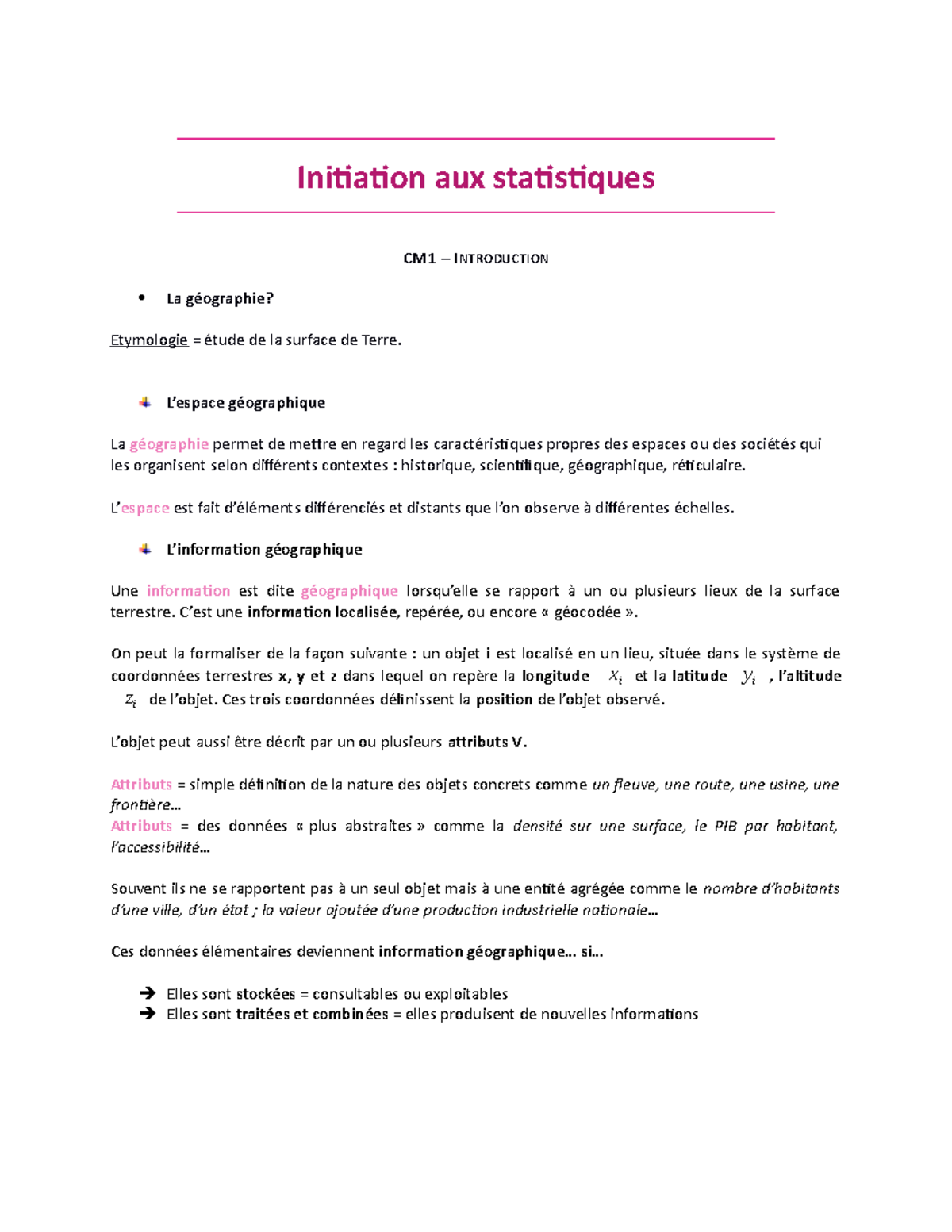 CM1 - Initiation Statistiques Descriptives - Initiation Aux ...