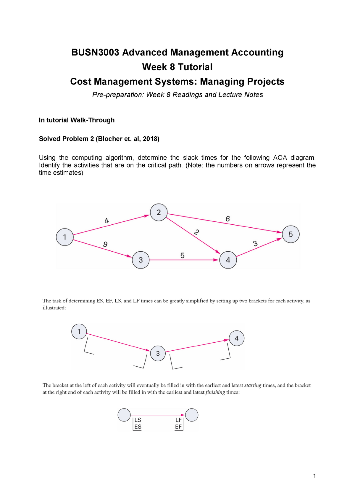 BUSN3003 Tutorial Wk8 - BUSN3003 Advanced Management Accounting Week 8 ...