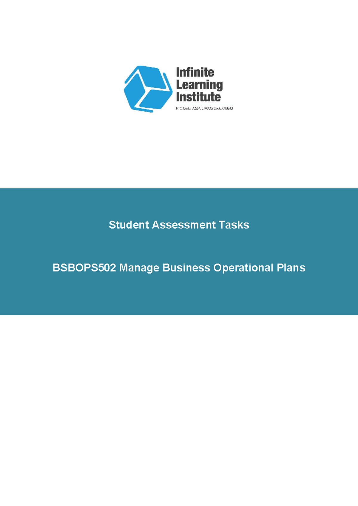 Bsbops 502 Student Assessment Tasks V3 - Student Assessment Tasks ...