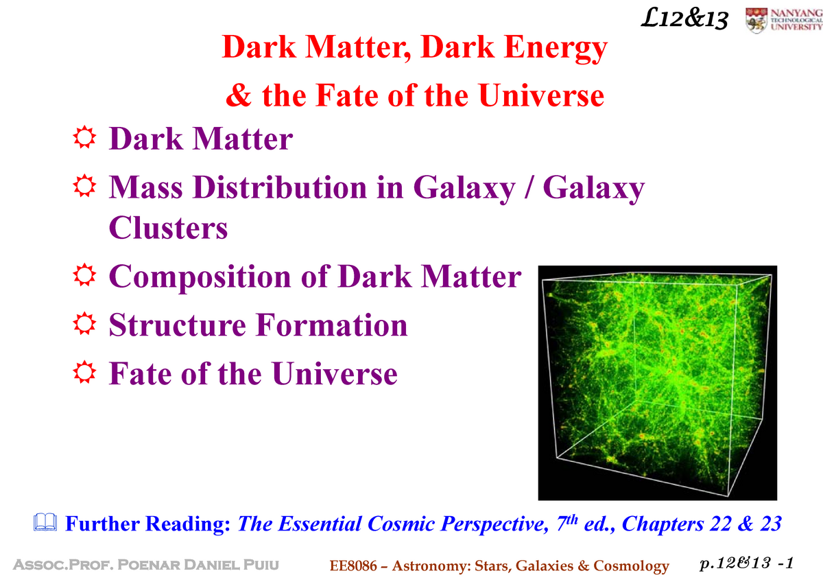 Lecture Notes 12&13-Dark Matter Energy&Big Bang-2020 - L12& Dark Matter ...