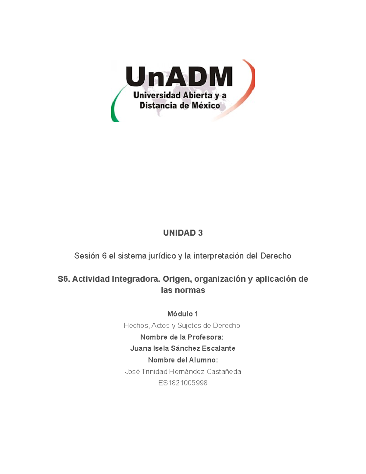 M1 U3 S6 JOHC - actividades completas del modulo - UNIDAD 3 Sesión 6 el ...