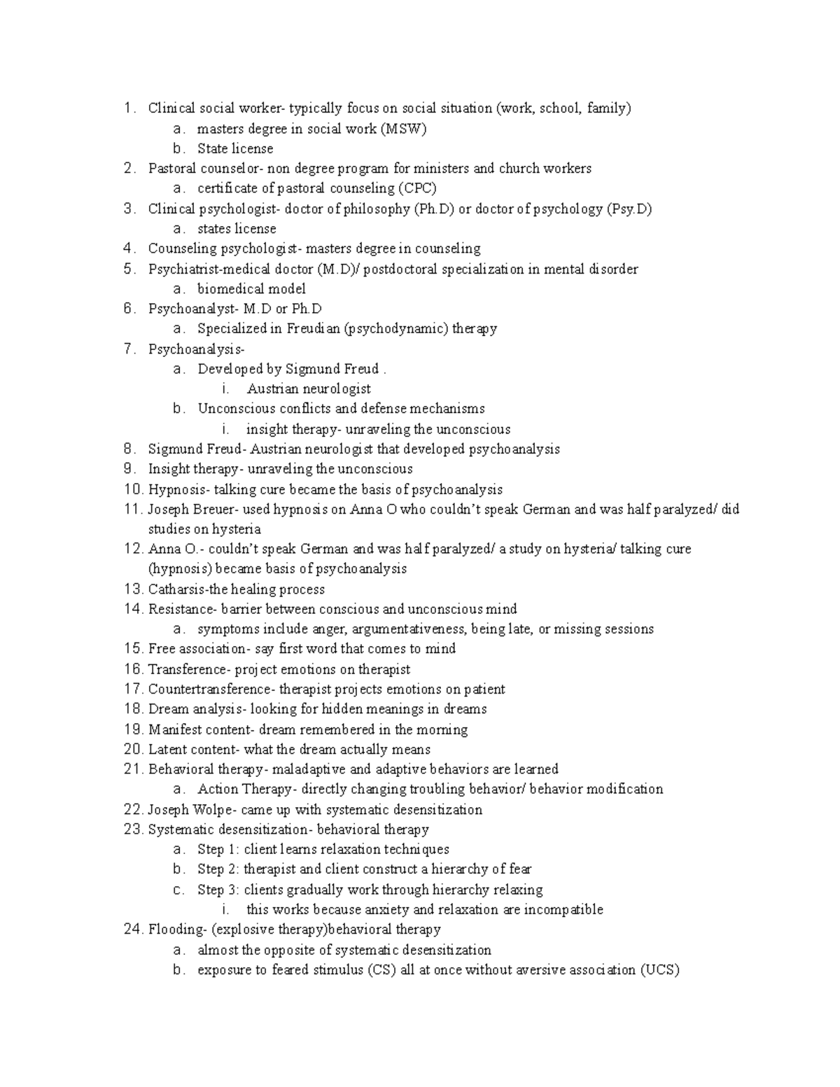 Chapter 15 Study Guide - Clinical social worker- typically focus on ...