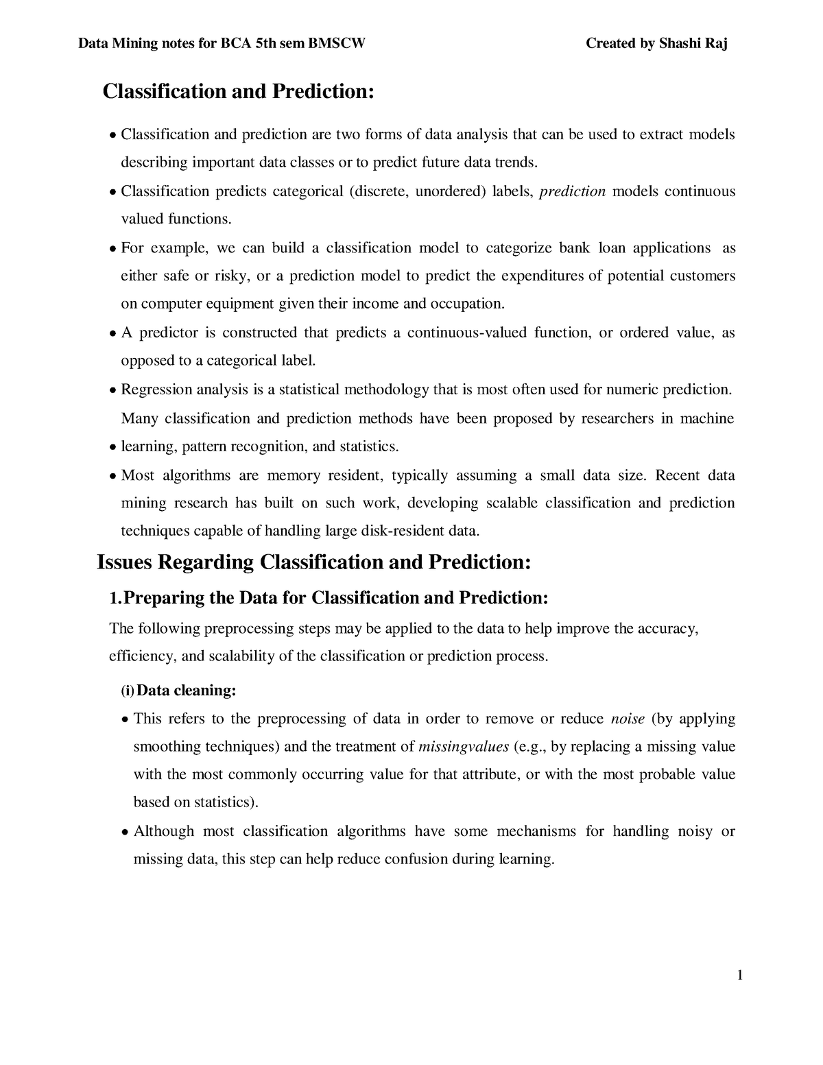 UNIT 5 - Data Mining - Classification And Prediction: Classification ...