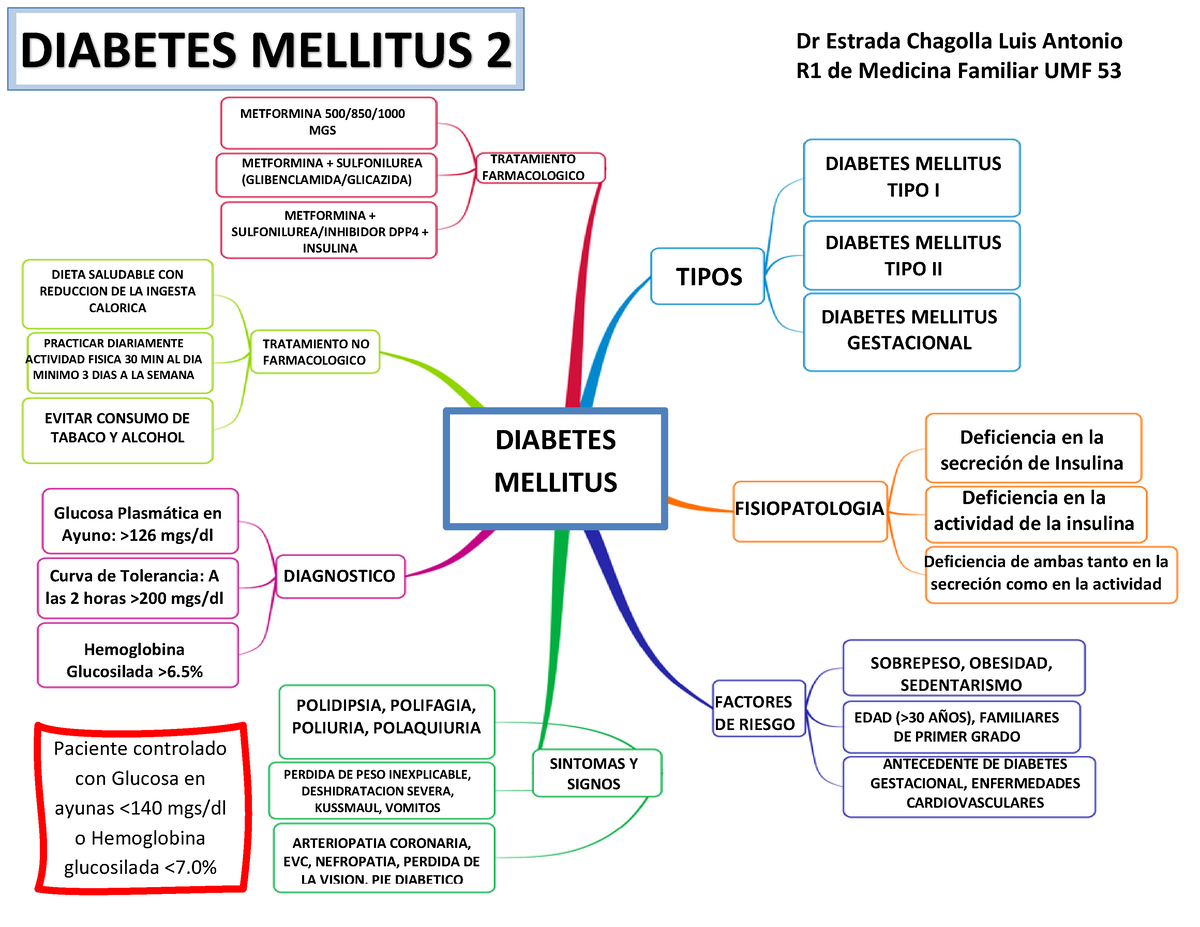 MAPA Mental Diabetes Mellitus - DIABETES MELLITUS 2 METFORMINA 500/850/ MGS  METFORMINA + - Studocu