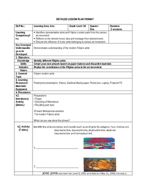 Detailed Lesson q1 P.E - DETAILED LESSON PLAN FORMAT DLP No.: Learning ...