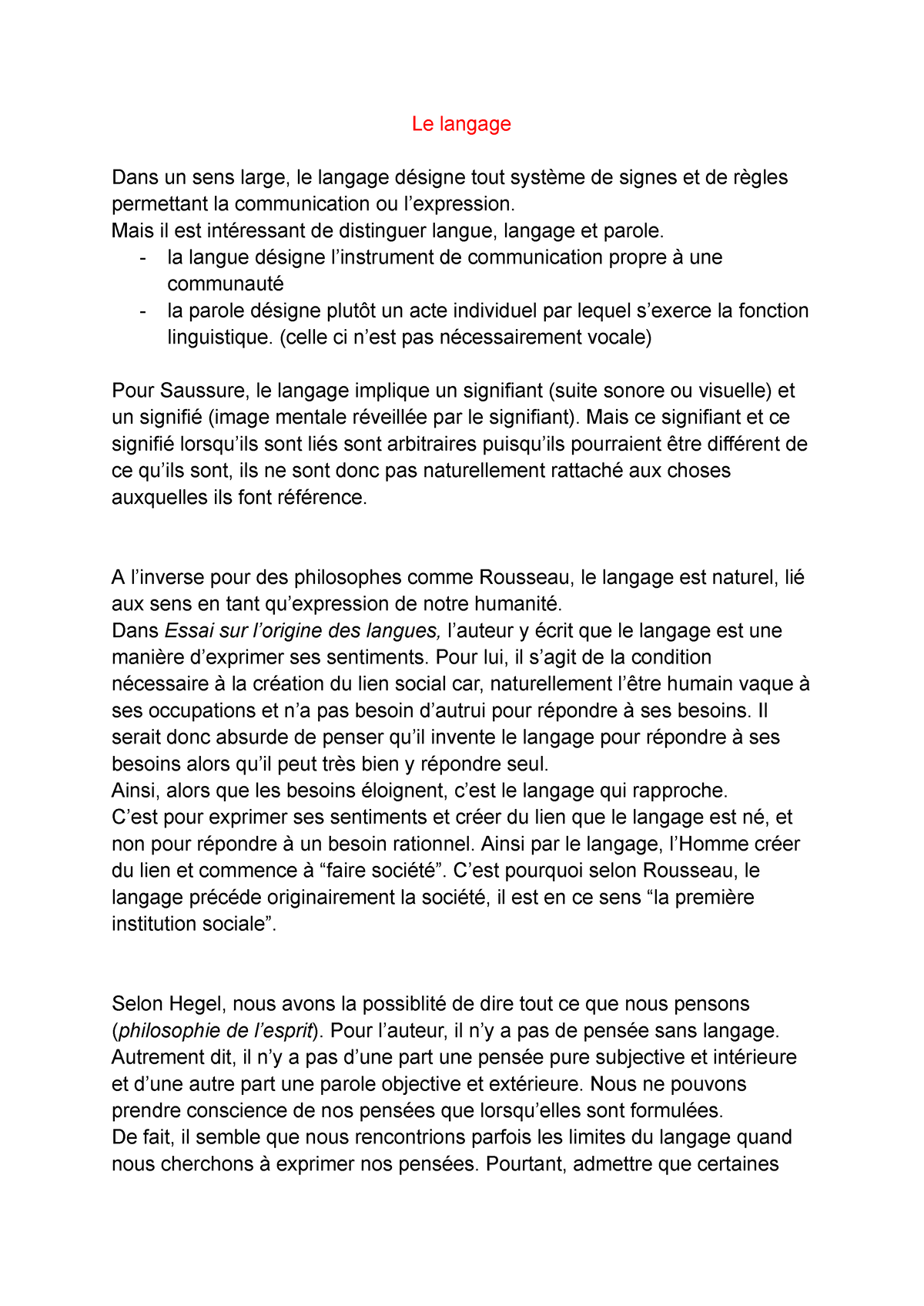 dissertation philo le langage