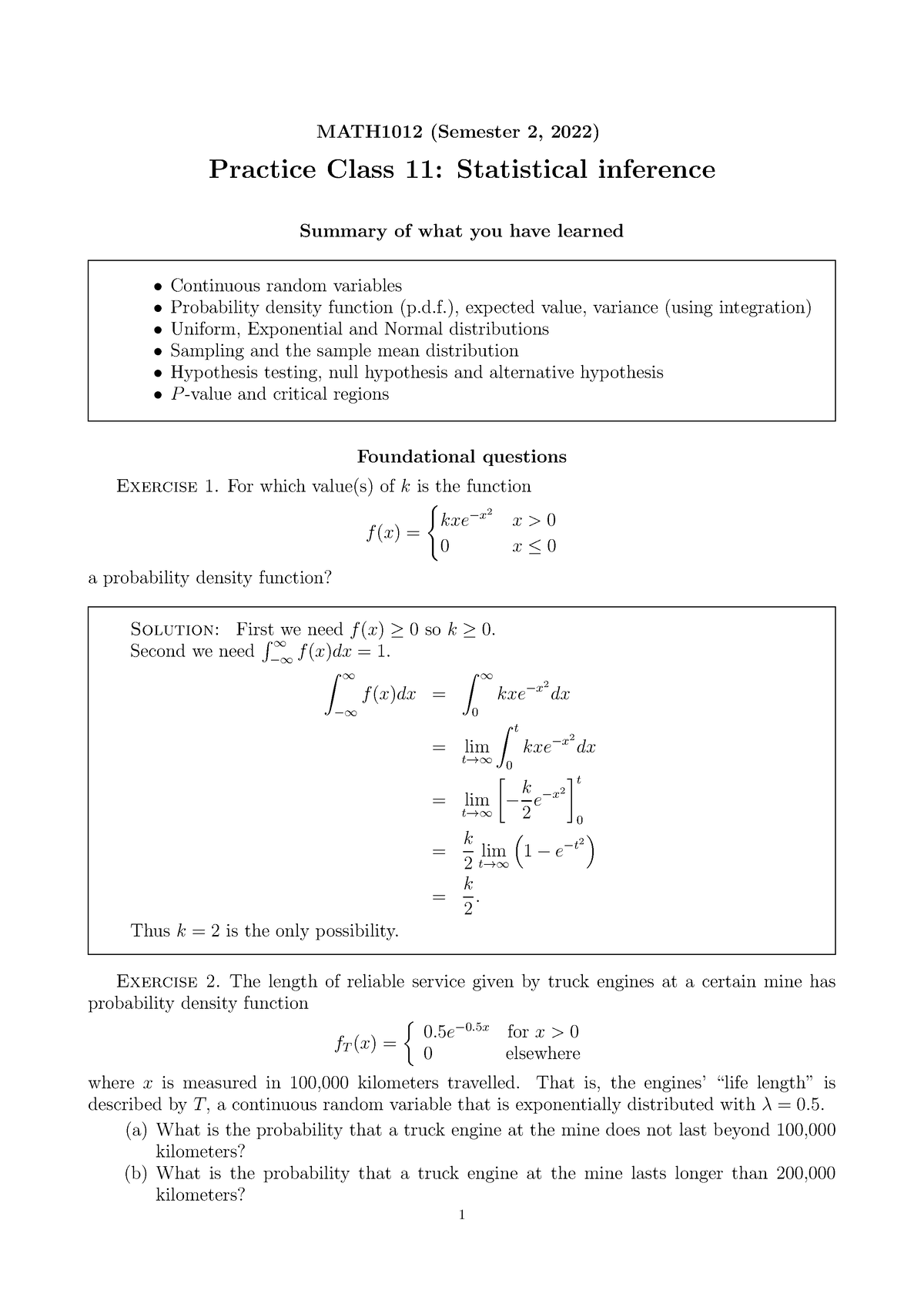 Prac11solutions - Prac11 - MATH1012 (Semester 2, 2022) Practice Class ...