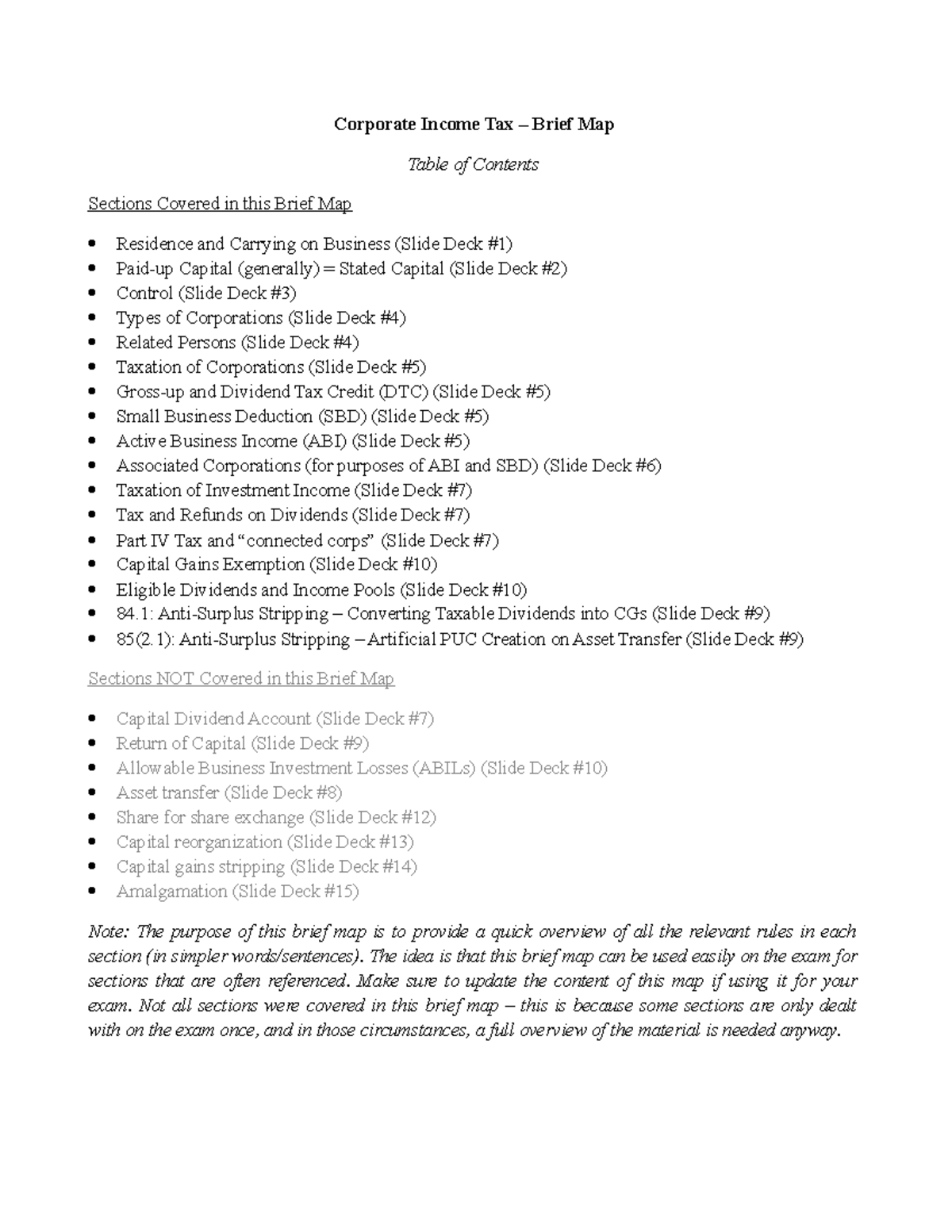 Corp Tax, Profs Kraus and Lorito, Apr 2013 , Brief MAP - Nurmohamed ...