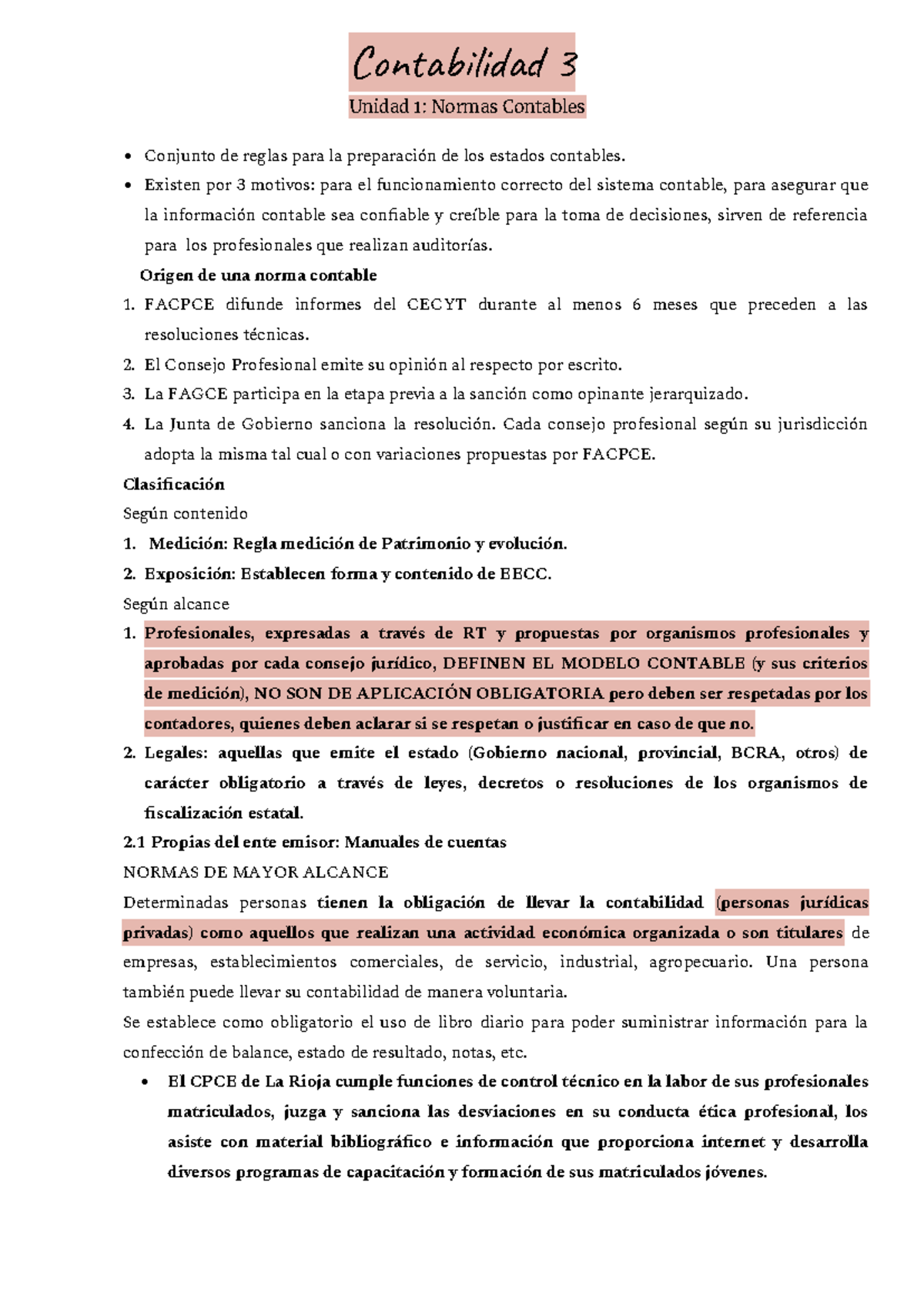 Final Contabilidad 3 - Contabilidad 3 Unidad 1: Normas Contables ...