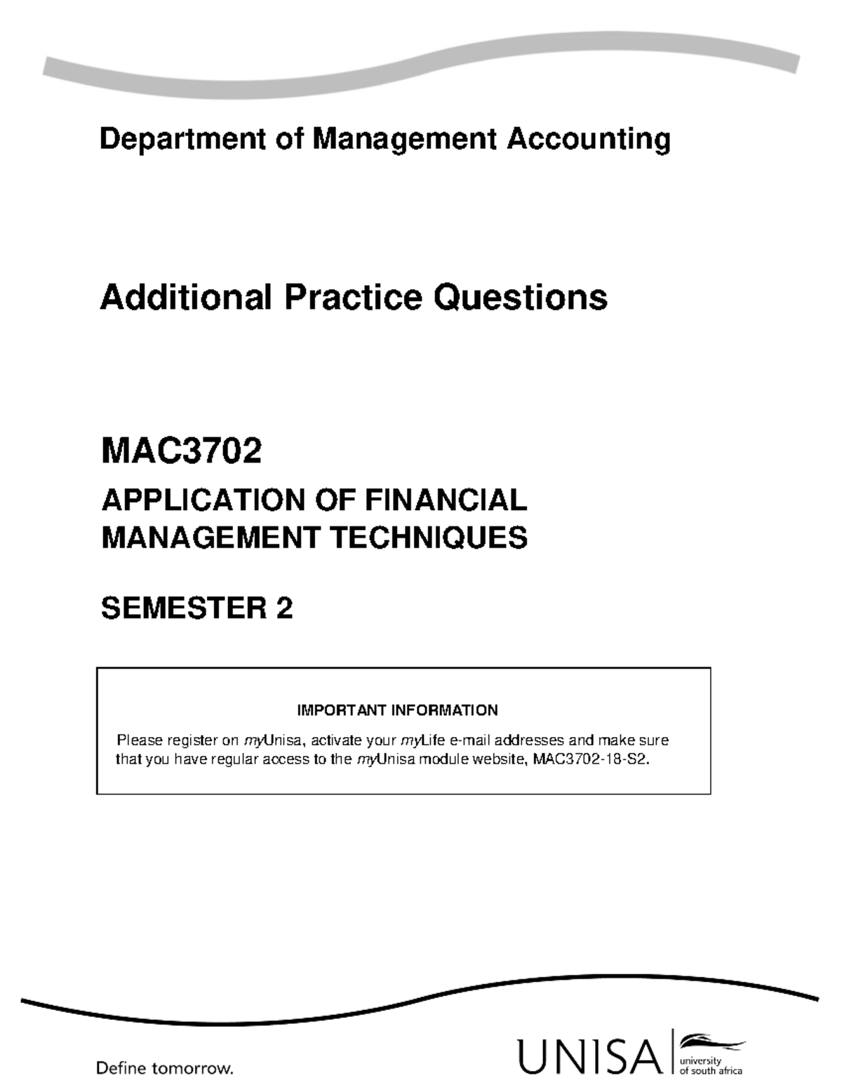 MAC3702 additional practice questions - Department of Management ...