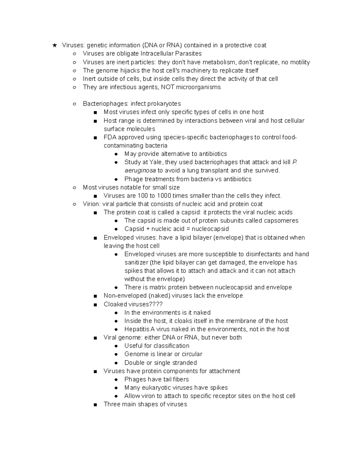 Chapter 13 exam 3 notes microbio - ★ Viruses: genetic information (DNA ...