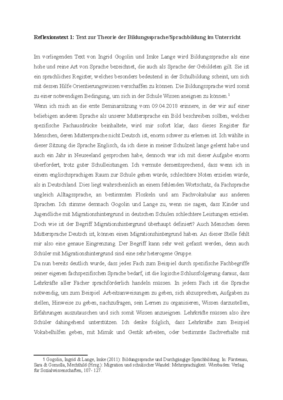 Text zur Theorie der Bildungssprache/Sprachbildung im Unterricht ...