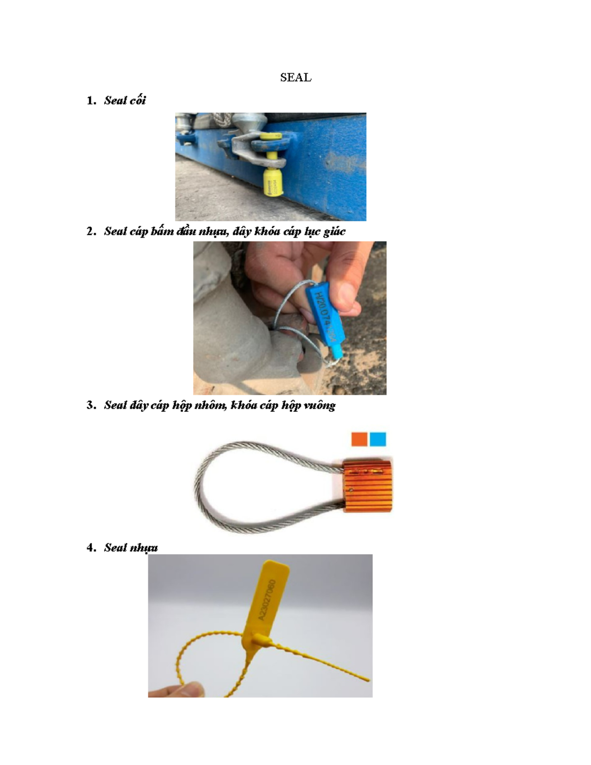 SEAL - svdavsav - Quan Tri Kinh doanh - SEAL Seal cối Seal cáp bấm đầu ...