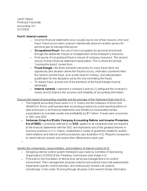 BUS 110 Chapter 1 - Jason Ogbue Professor Levine Business 110 1/31 ...