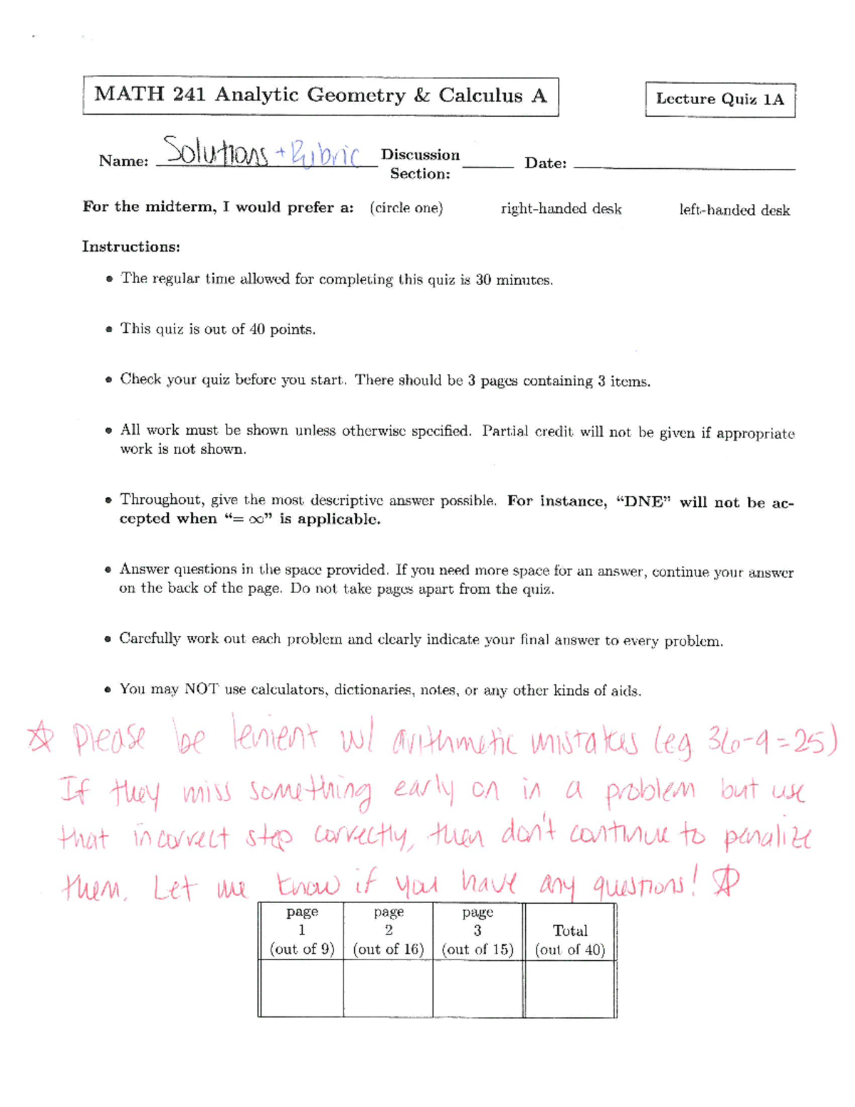 M241 LQ1 Solutions + Rubric - MATH241 - Studocu