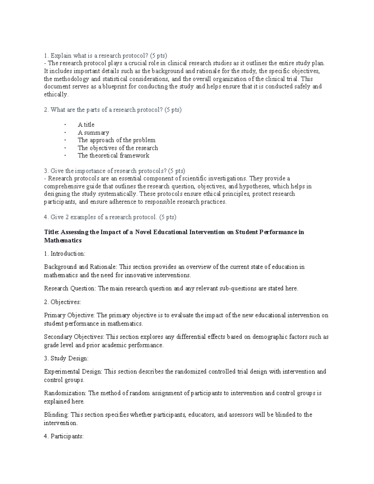 Assignment 1 Research Protocol - Explain what is a research protocol ...