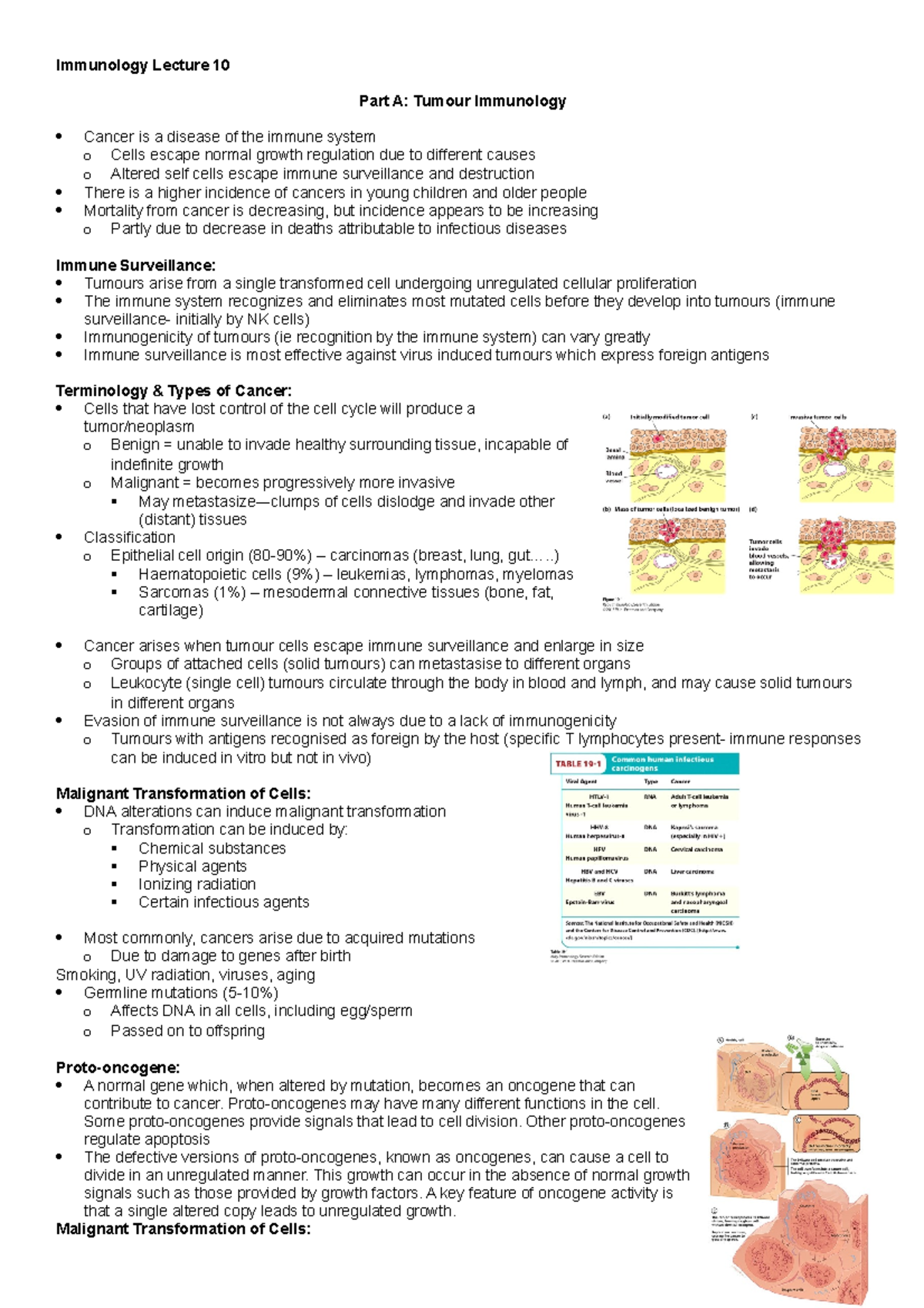 Immunology Lecture 10 - ....) Haematopoietic cells (9%) – leukemias ...