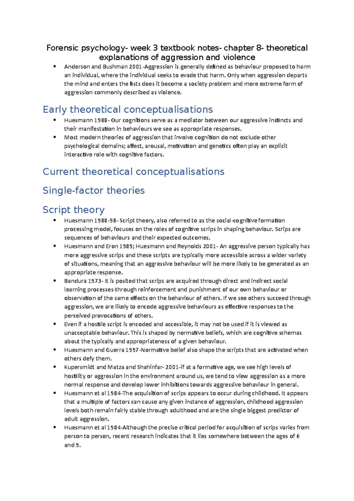 Introduction To Forensic Psychology Summary Of Assigned Reading-week 3 ...