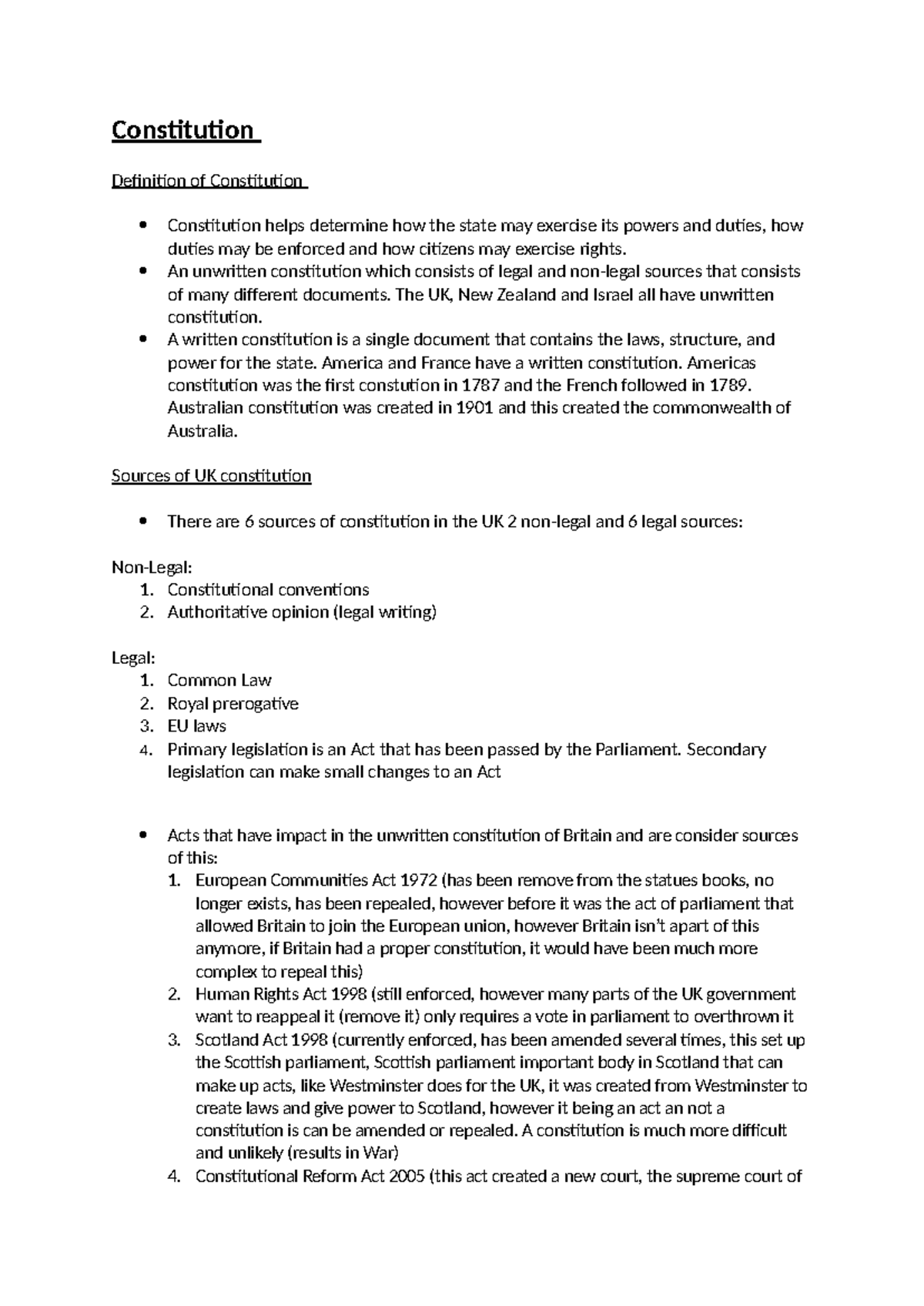 Constitution bullet points - Constitution Definition of Constitution ...