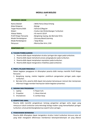 Modul Ajar Biologi Xi Sistem Pertahanan Tubuh Pada Manusia Modul Ajar Biologi Informasi