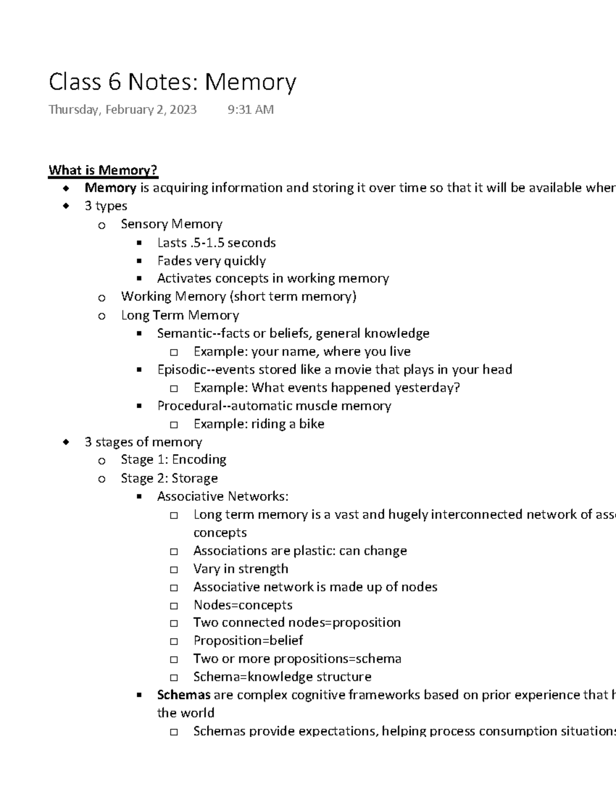 class-6-notes-memory-what-is-memory-memory-is-acquiring-information