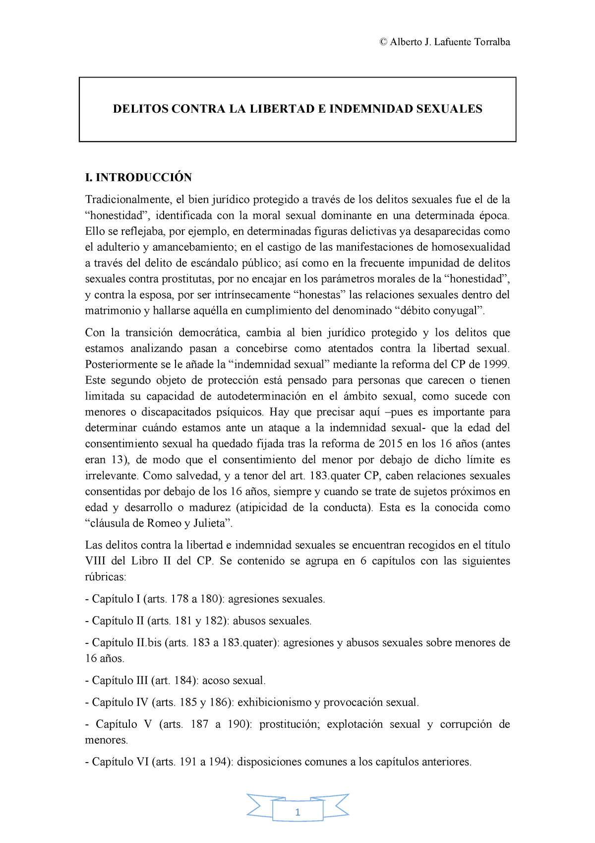 Apuntes Delitos Contra La Libertad E Indemnidad Sexuales Delitos Contra La Libertad E 8259