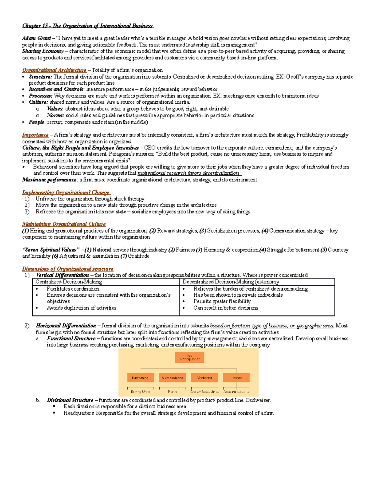 MGT 302 Principles of International Business Chapter 15 Notes - Chapter ...