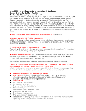 GEB3375 Exam 3 Study Guide - Exam 3 Study Guide Chapter 16 arrangement ...