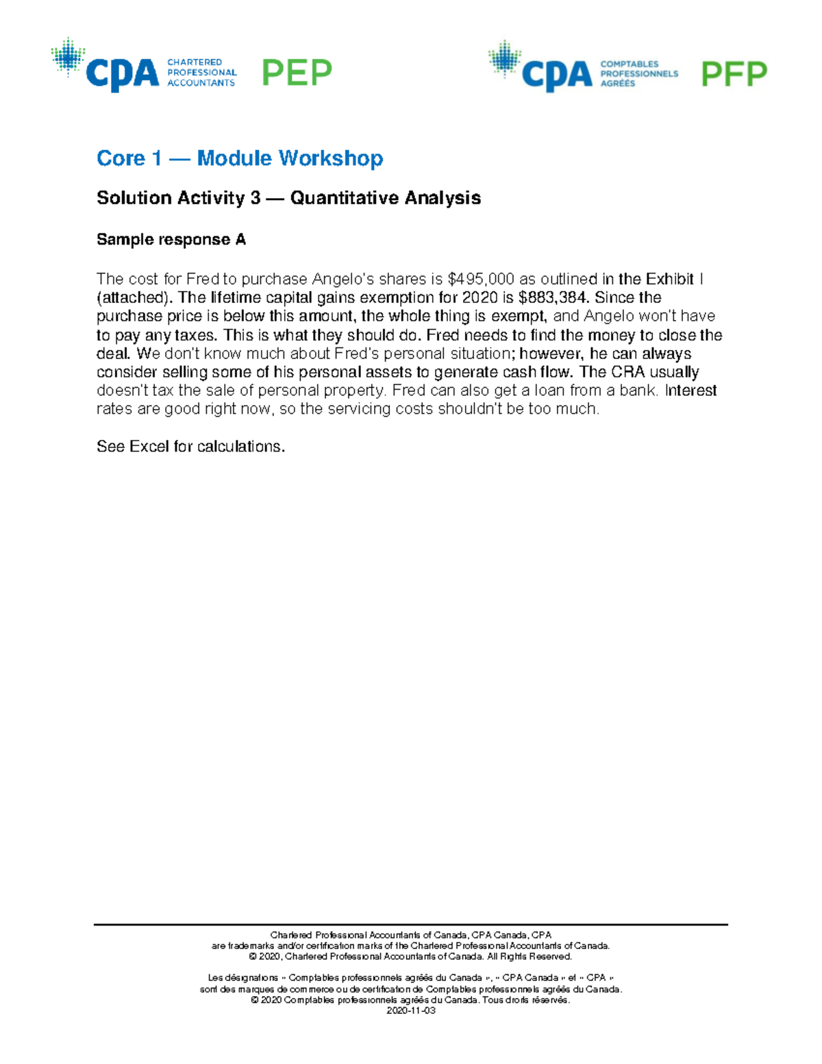 Core 1 Module Workshop 03 - Solution Activity 5 - Chartered ...